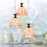 创意地中海蒂凡尼贝壳灯LED三头餐桌餐厅灯饰卧室书房客厅吊灯具