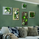 田园家居墙上装饰品墙饰 木框仿真植物花壁饰 客厅背景墙面壁挂件