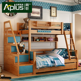 全实木儿童床上下床双层床1.35米多功能床子母床高低床上下铺床垫
