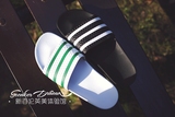 意大利产经典 Adidas 三叶草 超帅气绿尾配色 男女运动拖鞋 软弹