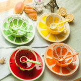 【天天特价】水果陶瓷器餐具套装西瓜米饭碗盘勺可爱釉下彩日式碗