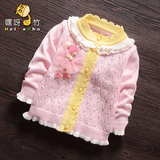 女童毛衣公主0-1-2岁女宝宝红色开衫婴幼儿针织衫秋冬婴儿毛线衣