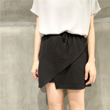 EKOOL不规则假两件短裤韩版夏季简约学院风休闲显瘦裙裤女2件包邮
