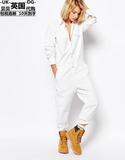 ASOS英国正品直邮代购16夏女装欧洲站时尚白色长袖牛仔连体裤4.10