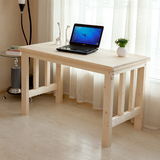 可定制环保原木 实木电脑桌台式桌家用 卧室写字台成人书桌学习桌