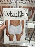 CK男士内裤纯棉四角平角内裤3条礼盒装Calvin Klein美国代购现货