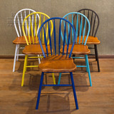 LOFT美式复古创新铁艺家具实木餐椅靠背孔雀椅剑背椅特价餐桌椅子
