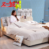 小户型布艺软床卧室家具1.8米现代韩式双人高箱婚床榻榻米布艺床
