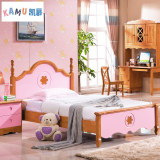 美式儿童床女孩实木公主单人床家具 1.2米1.5套房粉色组合橡木床