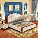 地中海床实木高箱床1.8米储物箱体床成人套房家具1.5m双人床婚床
