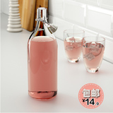 宜家透明玻璃泡酒瓶自酿葡萄酒瓶大号玻璃瓶密封罐食品储物带盖