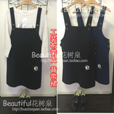 韩国KACY正品工装布可调节宽松背带裙 两色三码有大码