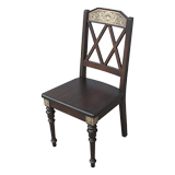 美式楸木餐椅纯实木铜工艺办公椅靠背椅木面椅子手工制作可定制