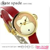 日本代购 正品直邮kate spade可爱时尚小猴子红色石英女生手表