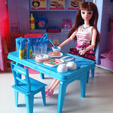 过家家玩具餐桌椅食玩小配件厨房玩具家具餐桌玩具摆件场景小玩具
