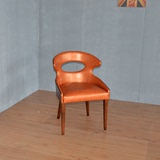 工厂直销颜色定做实木背空皮质座面无扶手餐厅椅接待会议椅