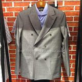 伯爵勃朗正品 灰色双排扣100%羊毛双衩时尚男西服外套 原3580元*