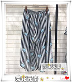 自然元素2016夏专柜正品代购「太空马戏团」黑白间条裙裤XSK05