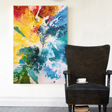 色彩现代抽象艺术大幅面装饰画 大尺寸无框画 油画布挂画订制