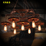 loft工业风创意齿轮网咖吊灯个性餐厅咖啡厅酒吧服装店复古铁艺灯