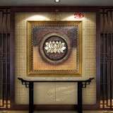 博艺佳 东南亚客厅手绘装饰画 有框画 抽象油画 屏风挂画玄关壁画