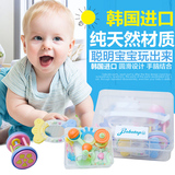 韩国进口正品婴儿玩具手摇铃新生儿宝宝牙胶咬胶礼盒益智组合套装