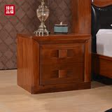 胡桃木实木床头柜 现代中式床边储物柜 简约抽屉柜婚庆收纳柜