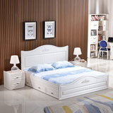 储物床高箱床韩式板式1.5米1.8米白色卧室带抽屉收纳双人床单人床