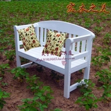 韩式户外花园椅公园椅实木防腐欧式田园白色长椅双人椅定制宜家