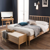 日式全实木床1.5 1.8米双人床北欧宜家韩式婚床软床创意时尚大床