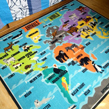 外贸出口儿童游戏地毯环保防滑卧室书房世界地图 美国地图包邮