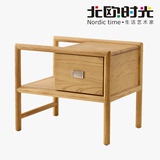 日式全实木床头柜现代北欧白色边柜中式创意储物柜宜家小户型家具