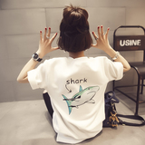 2016夏装新款韩版宽松中长款短袖T恤打底衫体恤女装韩国韩范白色
