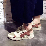 s-girl专柜正品2016夏款透气网面包头凉鞋韩版坡跟单鞋厚底松糕鞋