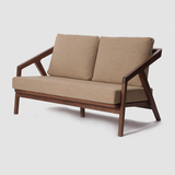 北欧实木沙发橡木黑胡桃木沙发椅布艺可拆洗创意设计师款榫卯工艺