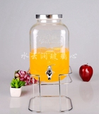 10斤装果汁罐mason jar透明无铅玻璃带水龙头酿酒瓶酵素罐带铁架