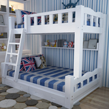 创意简约全实木儿童高架床高低子母床环保带护栏学生上下铺双层床