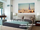 巴黎城市风景客厅挂画 北欧宜家现代风格埃菲尔铁塔床头背景墙
