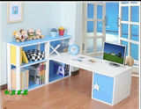 书柜电脑桌组合 创意电脑桌 日式矮桌儿童书桌书架组合小书桌