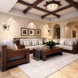 北美纯进口百分百黑胡桃实木沙发123人位客厅组合沙发尺寸可定制