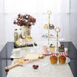 创意玻璃三层水果盘欧式糖果托盘下午茶点心盘蛋糕架现代客厅果盘
