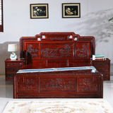 古盈轩中式全红木床储物床箱体双人床1.8米非酸国色天香大床婚床