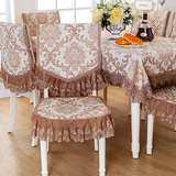 经典咖啡色木椅坐垫椅垫餐椅套餐椅垫餐桌防尘罩含桌布台布多用巾