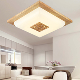 日式LED原木色吸顶灯温馨方形书房简约创意实木客厅卧室房间灯具