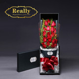 西安鲜花速递同城送货19朵红玫瑰生日花束情人节美人鱼定制礼盒装