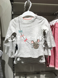 HM H&M专柜正品代购 女童宝宝可爱小老鼠印花长袖T恤