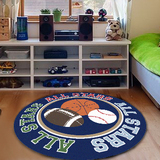 圆形儿童地毯 捷成宜家品质篮球橄榄圆形球卧室客厅茶几地毯地垫