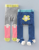 代购英国MiniBoden正品宝宝棉质弹力连裤袜时尚女童袜子2条装