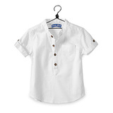 韩版潮童装 儿童衬衫2016夏季新款男童短袖衬衣 宝宝全棉立领上衣