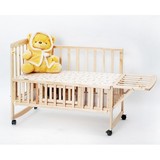 实木质环保无漆婴儿床 带围栏防护栏滑轮可移动婴幼儿宝宝床欧式